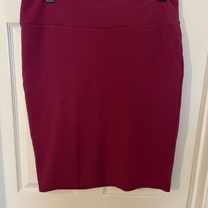 LuLaRoe Cassie Deep Wine Pencil Skirt